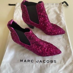 Marc Jacobs Fuchsia Kim Sequin Chelsea Boot
